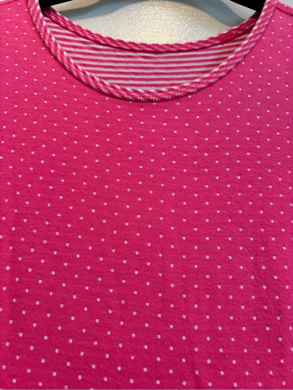 Reversible Bright Pink Polka Dot/striped teen dress